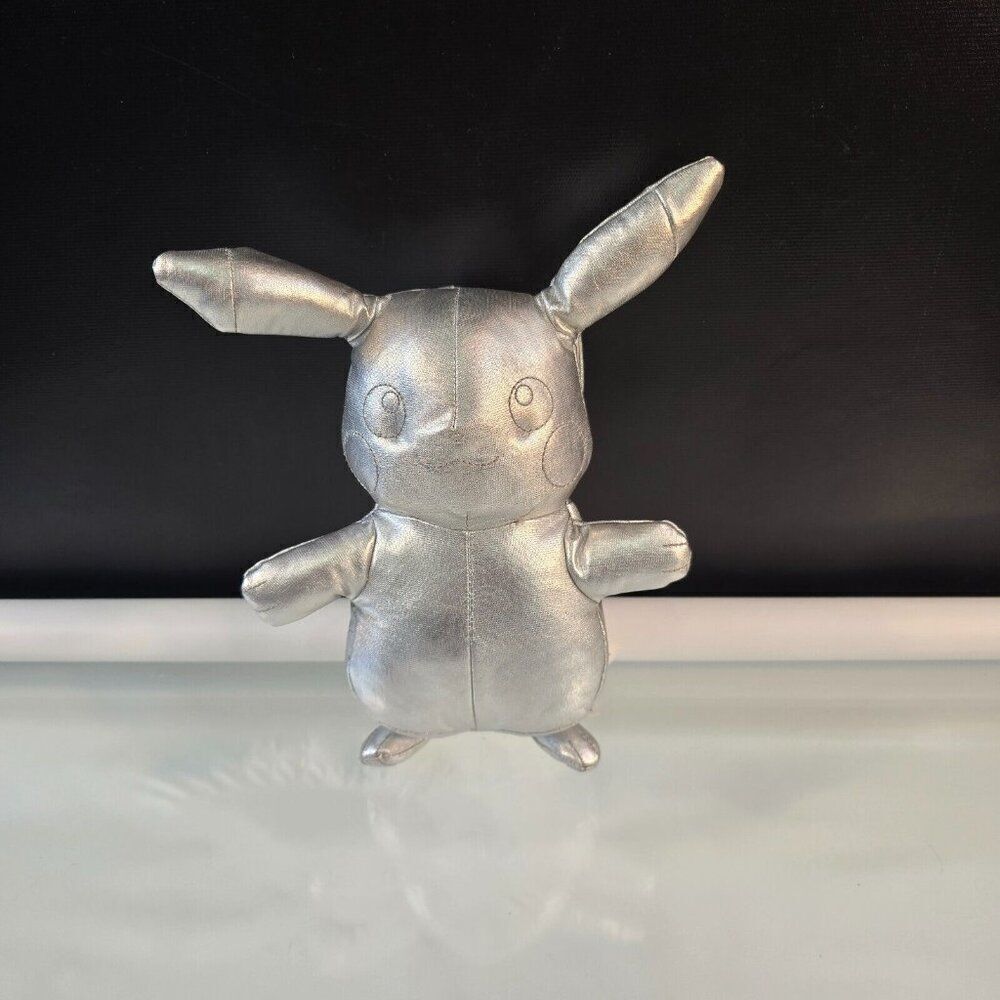 Pikachu Plush Silver Pokemon 25th Anniversary Edition Toy 9.5"
